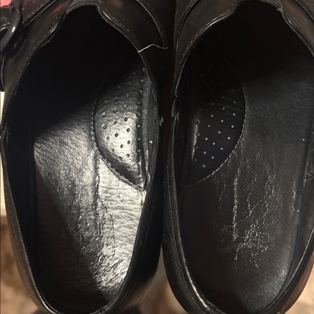Dansko Tamara black leather buckle clogs 39 - Picture 4 of 13